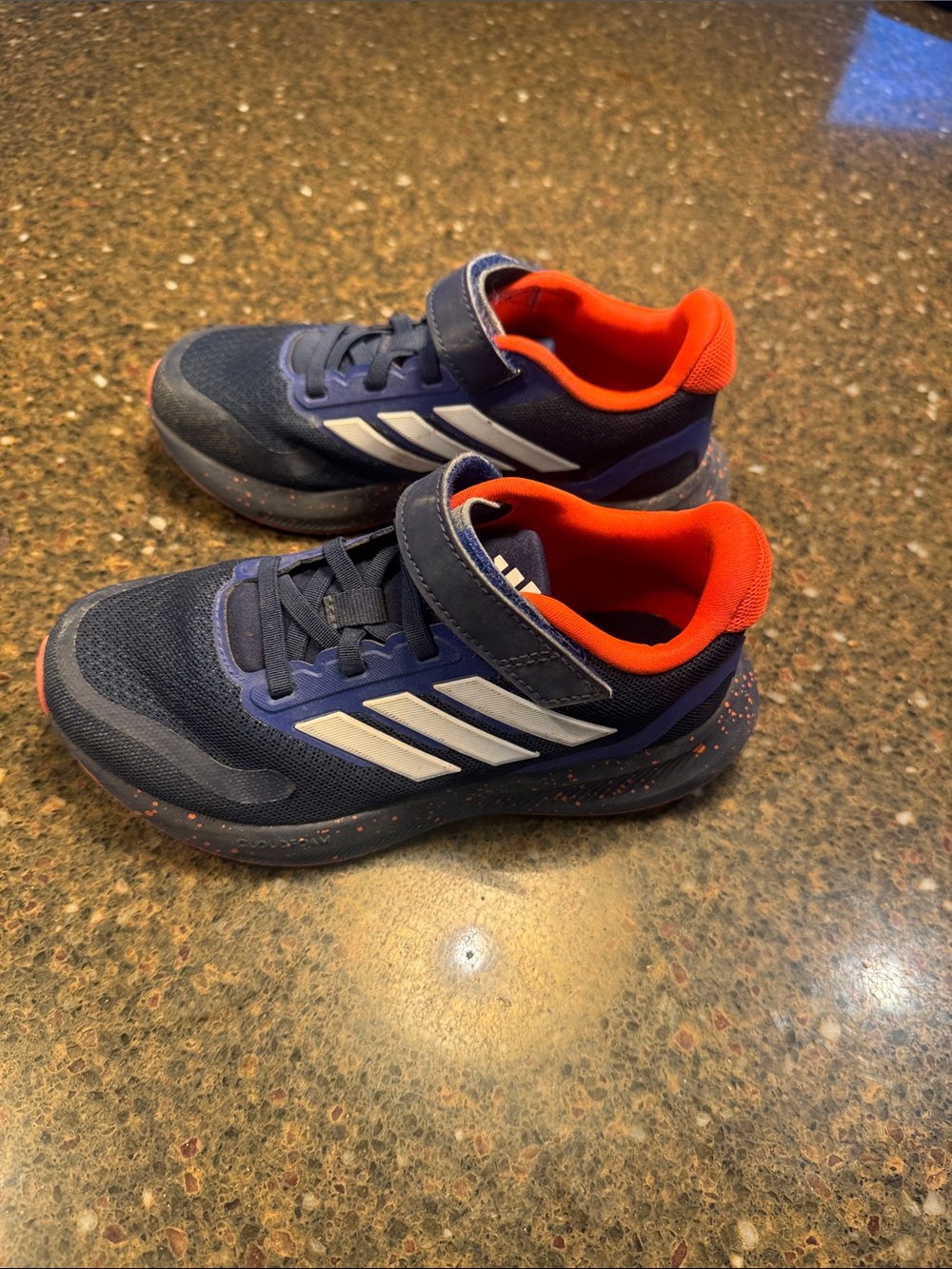 adidas Kids Navy Sneakers with Orange Lining